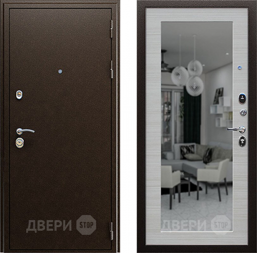 Дверь АСД Спартак с зеркалом Акация светлая