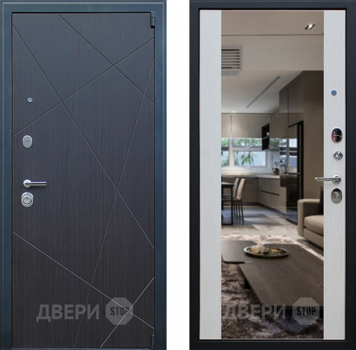 Дверь АСД Вектор с зеркалом Лиственница белая