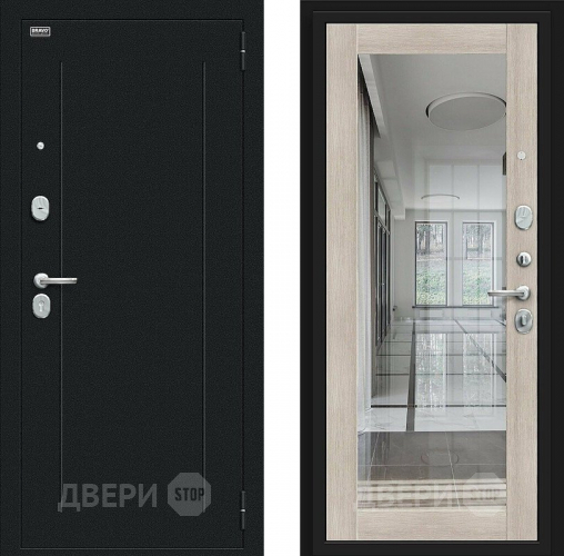 Входная металлическая Дверь Bravo Флэш Букле черное/Cappuccino Veralinga