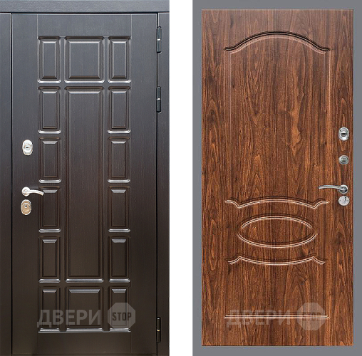 Входная металлическая Дверь Стоп НЬЮ ЙОРК ФЛ-128 орех тисненый