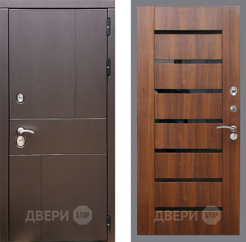 Входная металлическая Дверь Стоп УРБАН СБ-14 Орех бренди