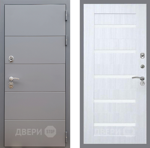 Входная металлическая Дверь Стоп АРТ ГРАФИТ СБ-14 Сандал белый