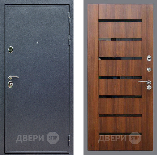 Входная металлическая Дверь Стоп СИЛЬВЕР СБ-14 Орех бренди