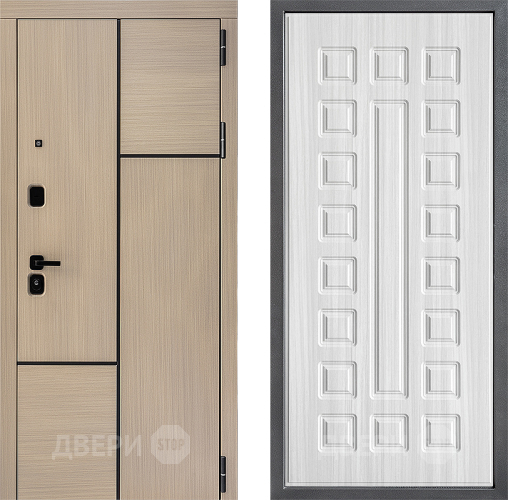 Входная металлическая Дверь Дверной континент ДК-14 ФЛ-183 Сандал белый