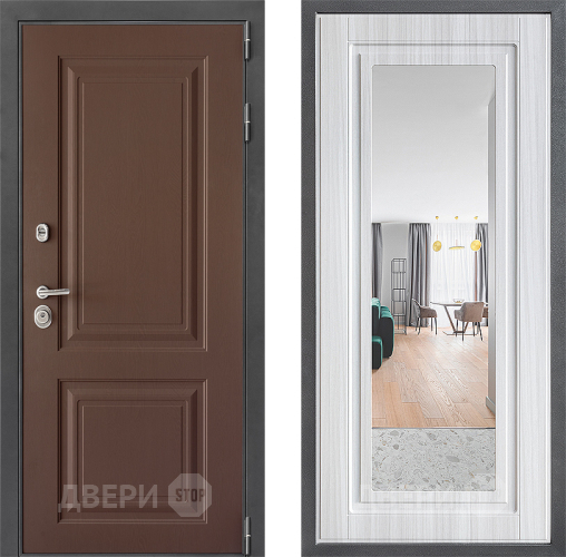 Дверь Дверной континент ДК-3/729 ФЛЗ Зеркало Сандал белый