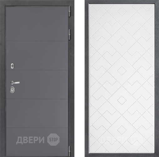 Входная металлическая Дверь Дверной континент ДК-3/649 ФЛ-Тиффани Белый софт