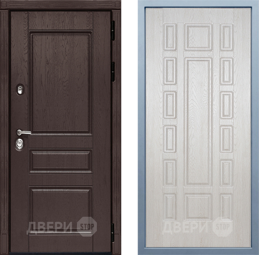 Входная металлическая Дверь Дива МД-90 М-2 Дуб филадельфия крем