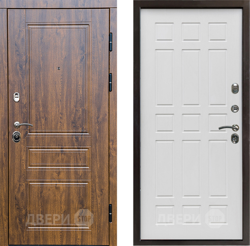 Входная металлическая Дверь Престиж Классика Дуб Спарта Белое дерево