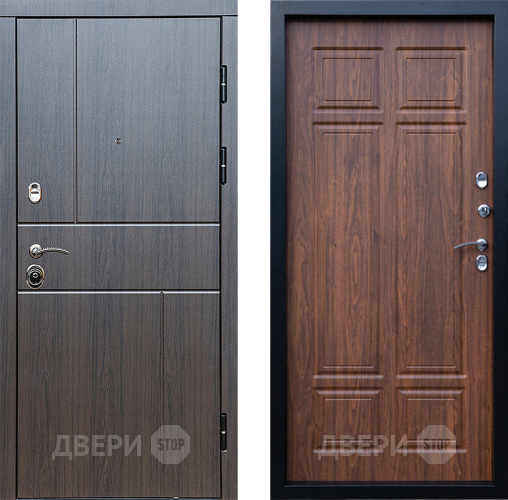 Входная металлическая Дверь Престиж Горизонт Венге Премиум Орех темный