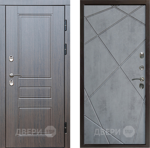 Входная металлическая Дверь Престиж TERMO с терморазрывом Классика Лучи Бетон темный
