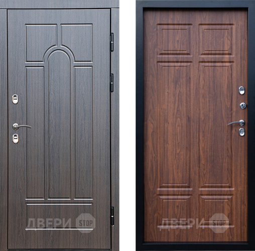 Входная металлическая Дверь Престиж TERMO с терморазрывом Арка Премиум Орех темный