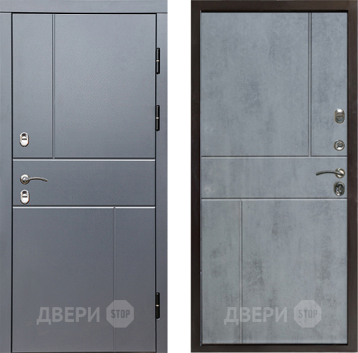 Входная металлическая Дверь Престиж TERMO с терморазрывом Горизонт Грэй Горизонт Бетон темный