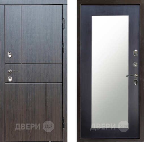 Входная металлическая Дверь Престиж TERMO с терморазрывом Горизонт Венге Зеркало пастораль Венге