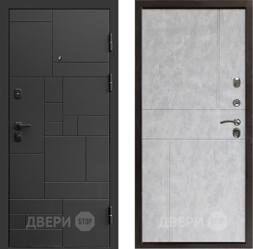 Входная металлическая Дверь Престиж Kvadro Горизонт Бетон светлый