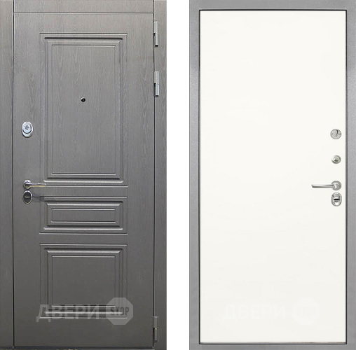 Входная металлическая Дверь Интекрон (INTECRON) Брайтон Графит Гладкая Слоновая кость