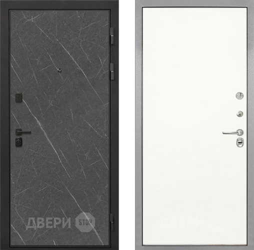 Входная металлическая Дверь Интекрон (INTECRON) Профит Black Гранит Лава Оникс Гладкая Слоновая кость