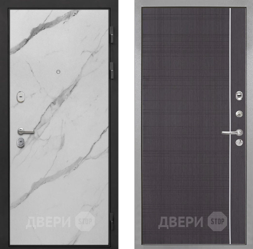 Входная металлическая Дверь Интекрон (INTECRON) Гектор Мрамор Арктик В-07 с молдингом Венге