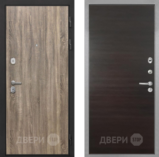 Входная металлическая Дверь Интекрон (INTECRON) Гектор Дуб Турин Гладкая Эковенге поперечный
