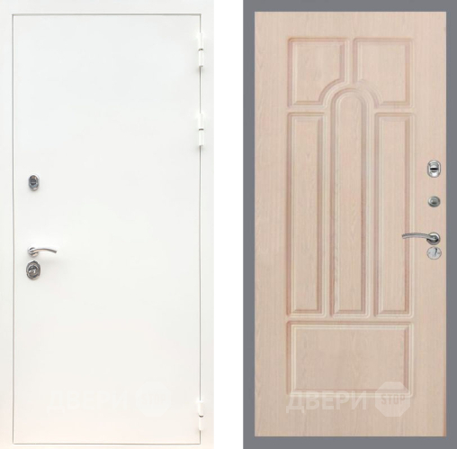 Дверь Рекс (REX) 5 Белая Шагрень FL-58 Беленый дуб