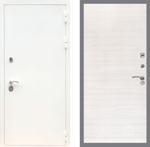 Входная металлическая Дверь Рекс (REX) 5 Белая Шагрень GL Акация
