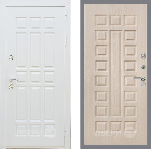 Входная металлическая Дверь Рекс (REX) 8 Силк Сноу FL-183 Беленый дуб