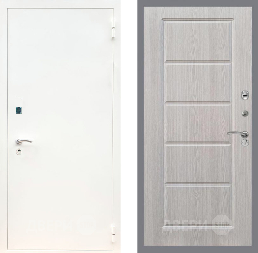 Дверь Рекс (REX) 1А Белая шагрень FL-39 Беленый дуб