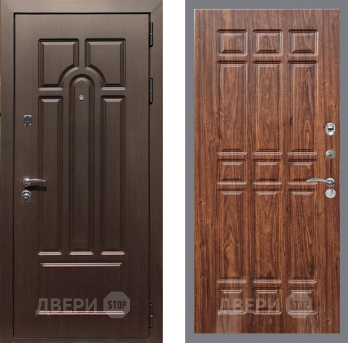 Входная металлическая Дверь Рекс (REX) Эврика FL-33 орех тисненый