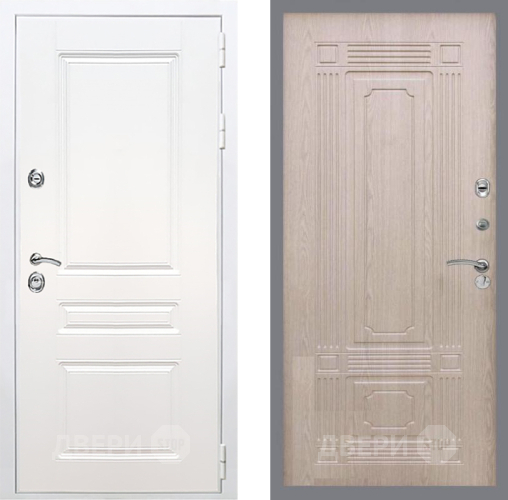 Входная металлическая Дверь Рекс (REX) Премиум-н Силк Сноу FL-2 Беленый дуб