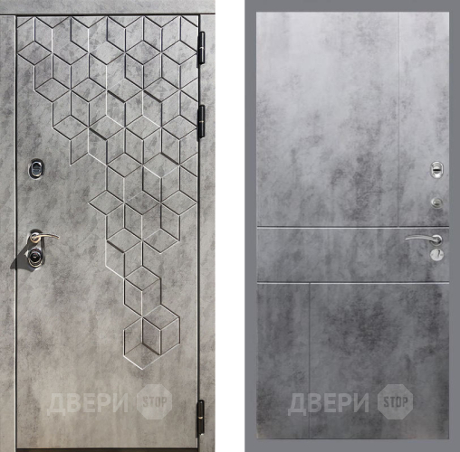 Входная металлическая Дверь Рекс (REX) 23 FL-290 Бетон темный